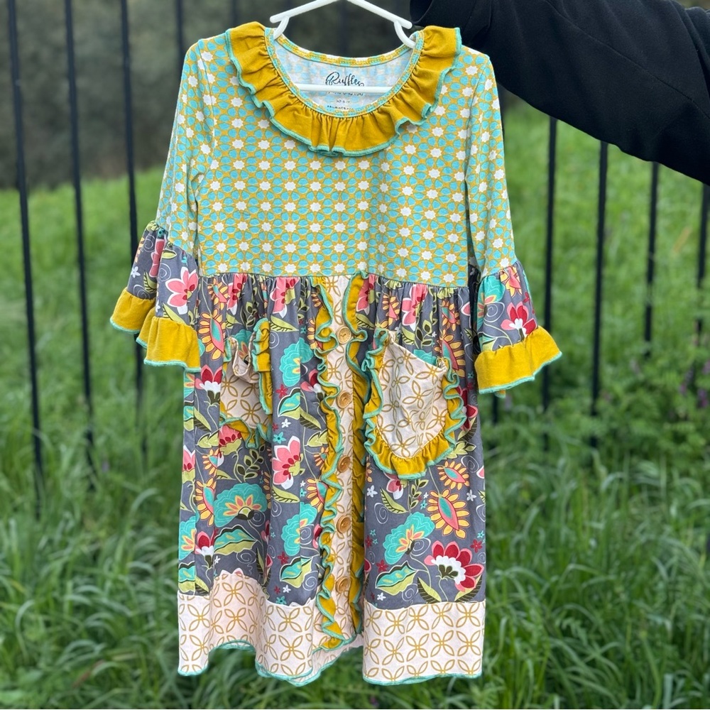 Girls Ruffles By Tutu and Lulu Dress Size 6-7 Years